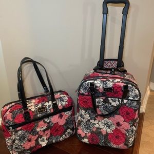 Vera Bradley Mocha Rouge 17” Rolling luggage